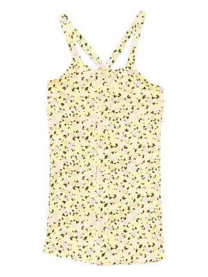 Платье с перекрестными бретелями и цветочным принтом