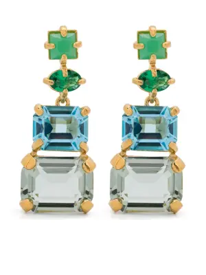 Crystal-embellished pendant earrings