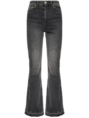 Расклешенные джинсы с завышенной талией и логотипом