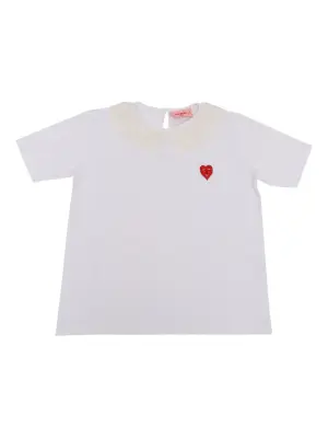 Футболка с кружевным воротником