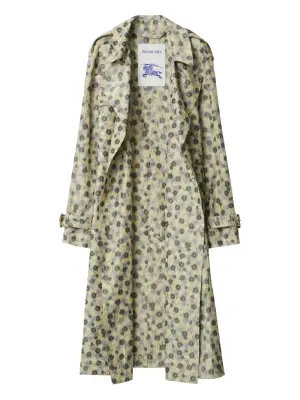 длинный тренч с цветочным принтом