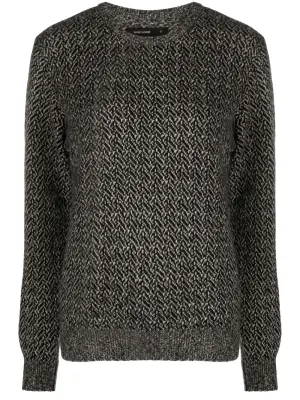 Кашемировый джемпер с узором шеврон
