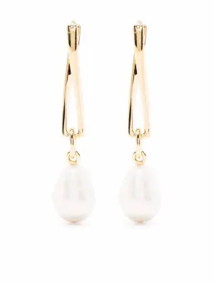 Серьги-подвески с жемчугом