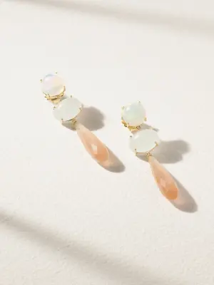 Серьги Lotus из золота 18 карат с несколькими драгоценными камнями
