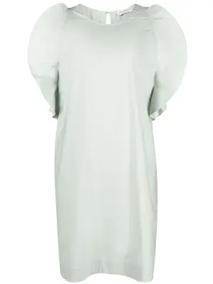 Платье мини с оборками на манжетах