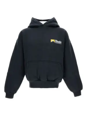 толстовка с капюшоном и манжетами в рубчик