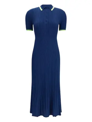 Платье миди в рубчик