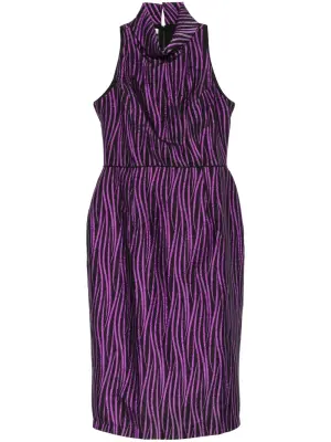 Платье миди с высоким воротником