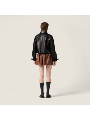 Мини-юбка из кожи наппа plongé