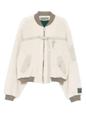 Бомбер с фактурой флиса