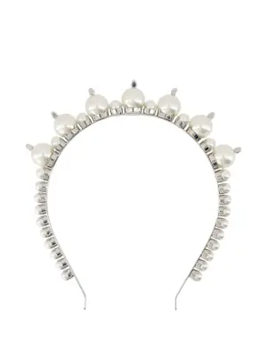 Ободок-диадема с кристаллами и жемчугом