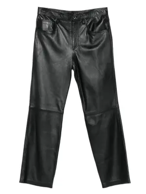 Кожаные брюки прямого кроя