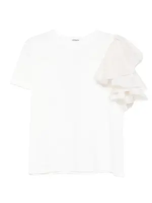 Футболка с оборками на рукавах