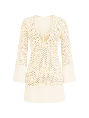 Пляжное платье с рукавами-колокол