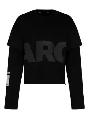 Футболка с принтом логотипа и двойным слоем