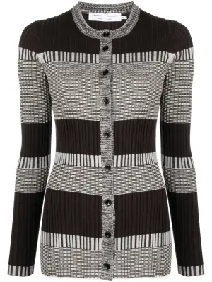 полосатый кардиган в рубчик