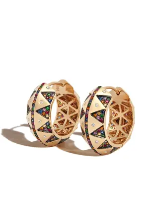 Серьги-кольца Talisman из желтого золота с камнями