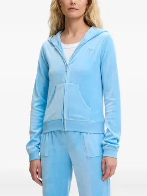 Худи на молнии с вышитым логотипом