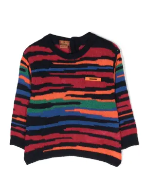 Logo-patch intarsia-knit jumper
