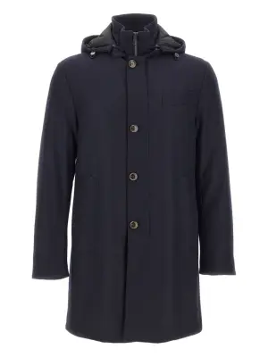 Пальто с капюшоном на пуговицах