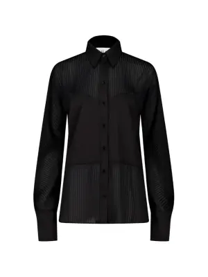 Рубашка с текстурированными вставками