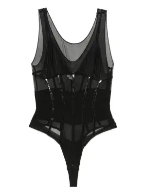 Боди с сетчатыми вставками