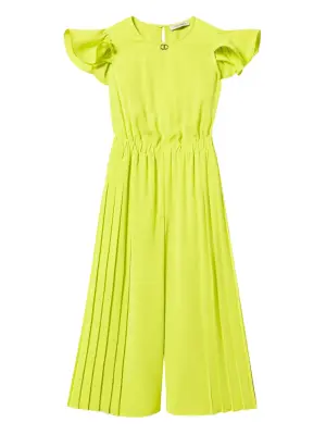 Плиссированный комбинезон с короткими рукавами