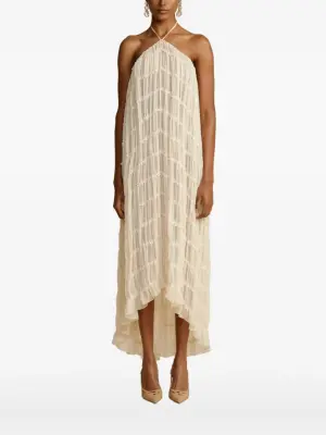 Платье с вырезом халтер и сборками