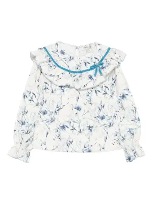 Топ с оборками и цветочным принтом