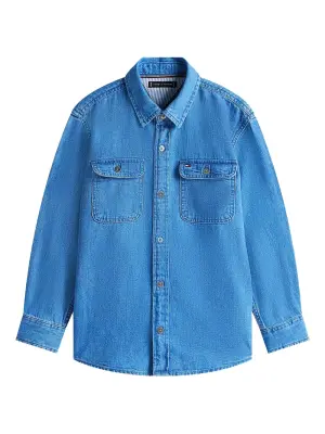 Джинсовая рубашка с карманами