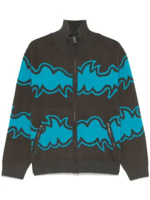 Жаккардовый кардиган на молнии