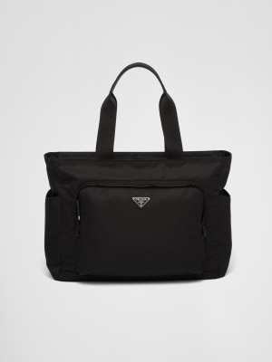 Сумка-шоппер из сафьяновой кожи и переработанного нейлона