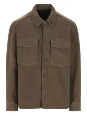 Куртка-рубашка с накладными карманами