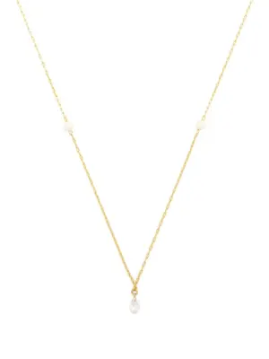 Колье из желтого золота с жемчугом и бриллиантами