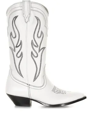 Ковбойские сапоги с вышивкой в виде пламени