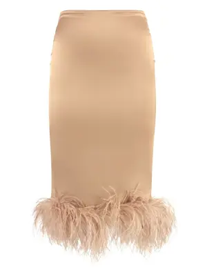 Юбка миди с перьями