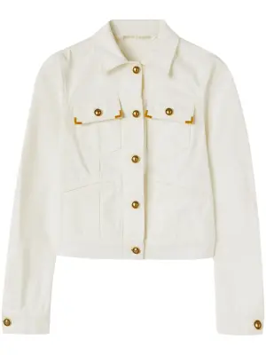 Джинсовая куртка с косым воротником