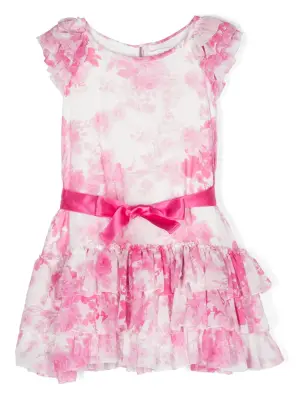 Платье с оборками и цветочным принтом