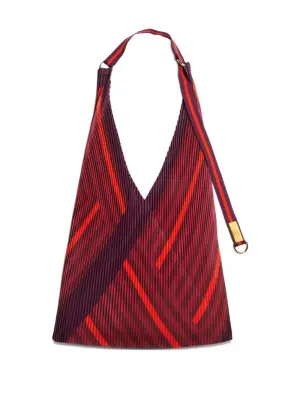 Плиссированная сумка-тоут в полоску