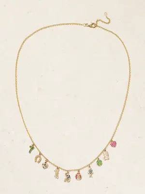 Ожерелье All The Luck Charm из 14-каратного золота с сапфиром