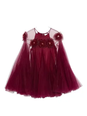 Платье с цветочной аппликацией