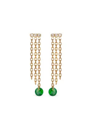 18kt yellow gold Set Free tsavorite earrings