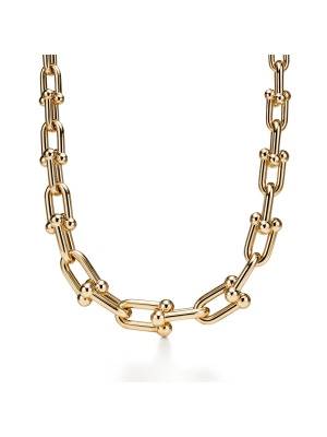 Смелое колье с градиентными звеньями из жёлтого золота