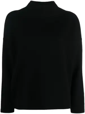 Mock-neck fine-knit jumper