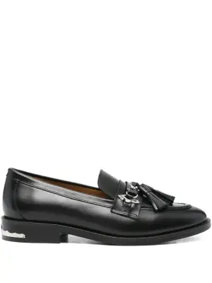 Лоферы с кисточками и металлическим декором