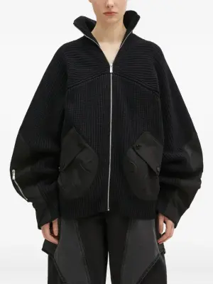 Кардиган Saxon на молнии со вставками в рубчик