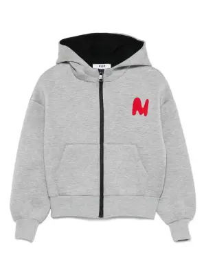 Худи на молнии с вышитым логотипом