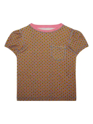 Футболка с принтом подсолнухов и карманом