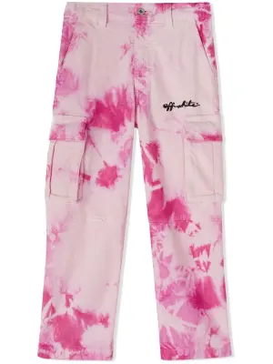 Брюки карго с принтом тай-дай