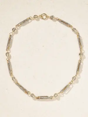 Ожерелье LUCY DELIUS Double Diamond Stirrup с бриллиантами, родиевым покрытием и золотом 14 карат